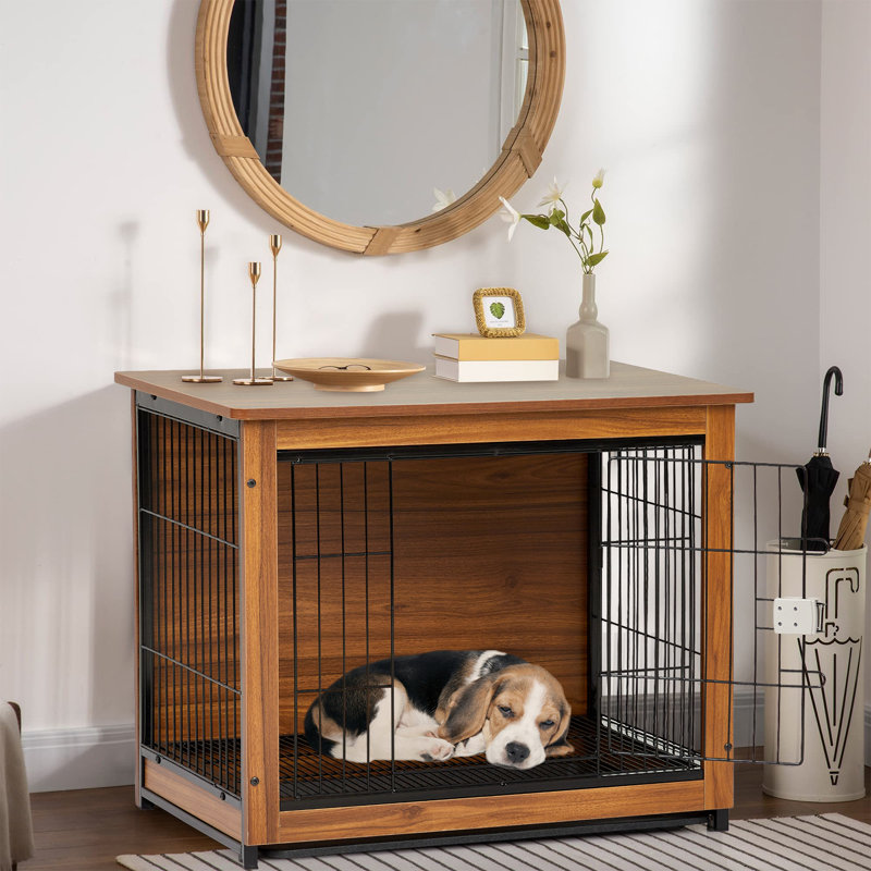 Tucker Murphy Pet™ 31 Inch Wooden Dog Crate Furniture Large, Dog Cage
